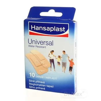 Hansaplast Universal Water resistant 1×10 ks, vodeodolná náplasť