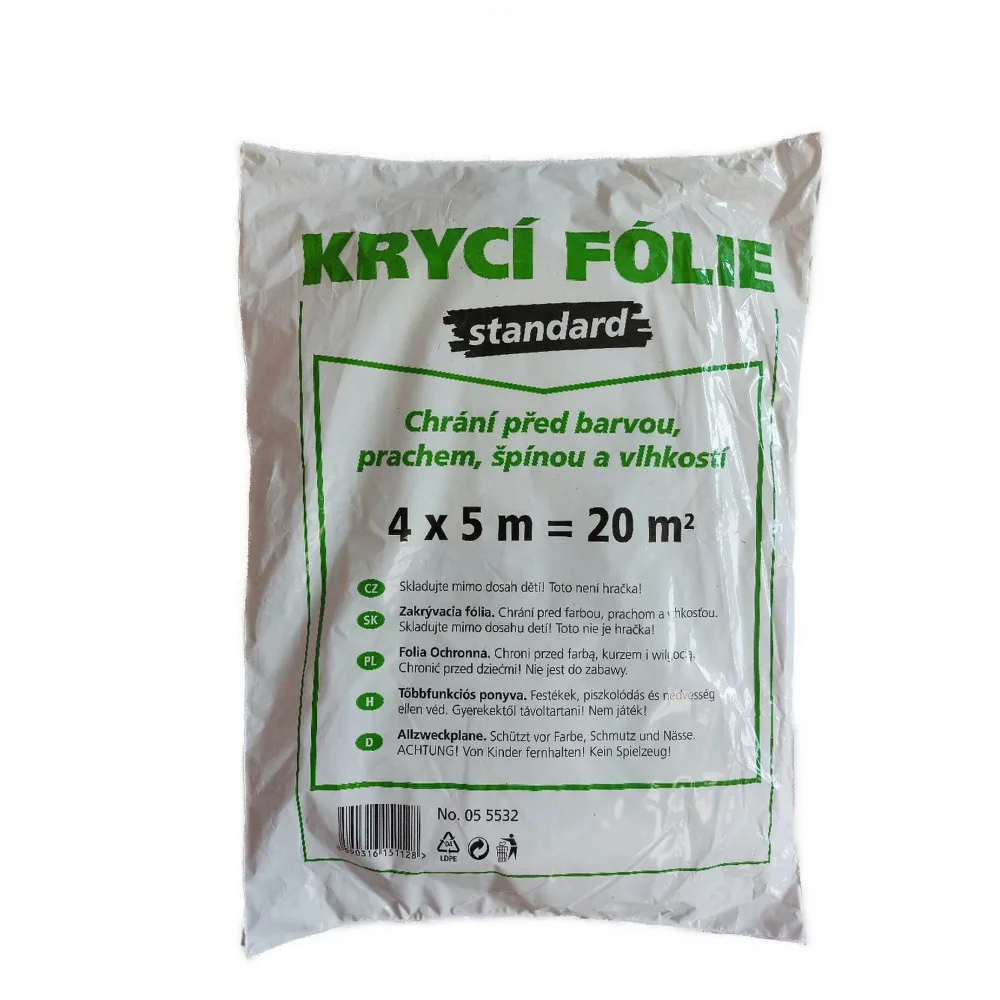 6x Zakrývacia fólia Standard chráni pred farbou, prachom, špinou a vlhkosťou 4 x 5 m-MOVEO