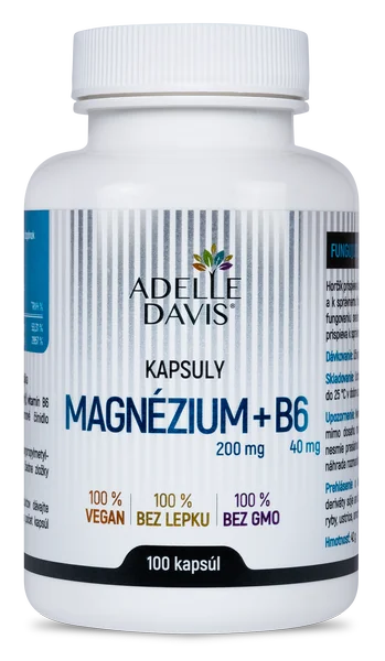 Adelle Davis - Magnézium + B6 1×100 cps, výživový doplnok