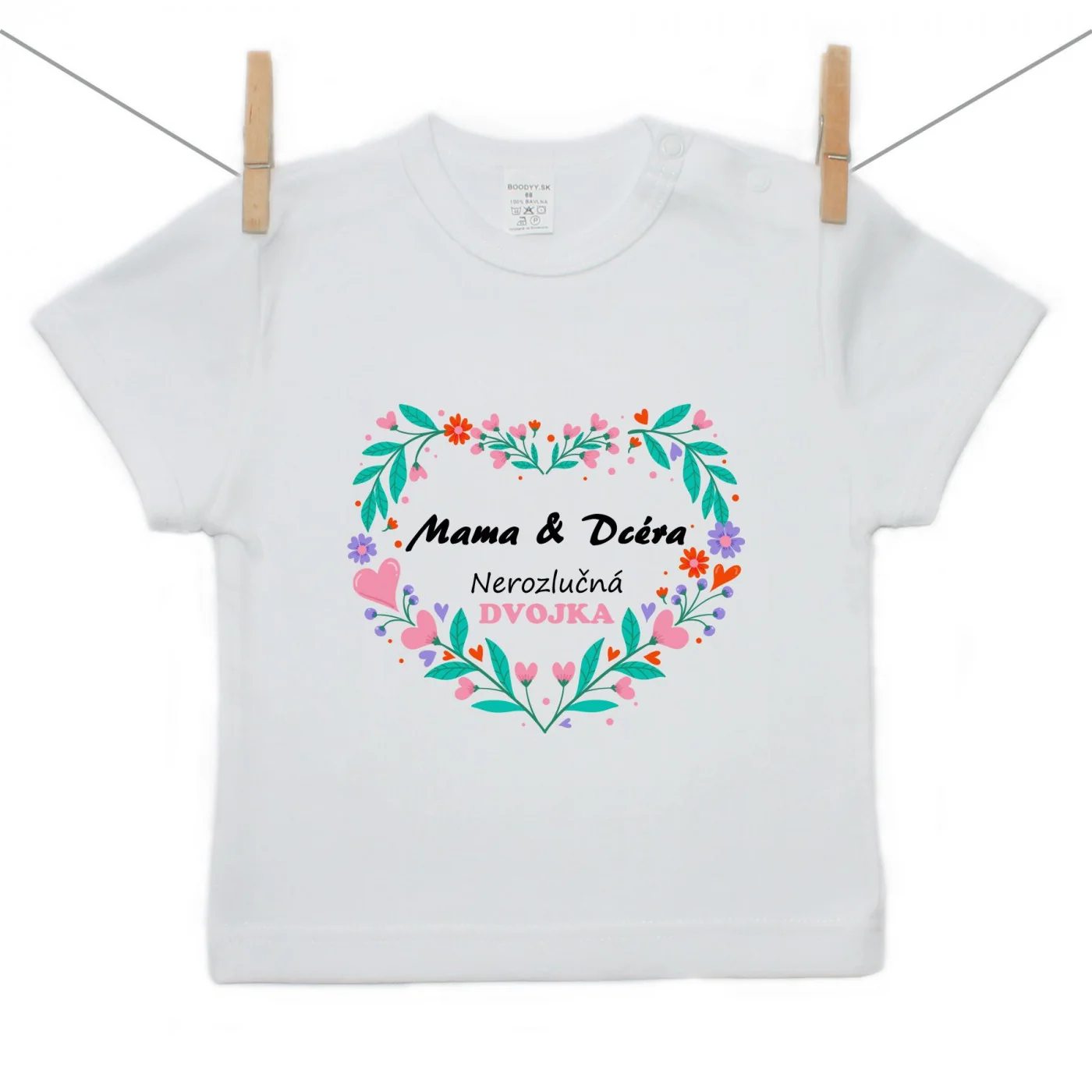 Boodyy Tričko s krátkym rukávom Mama a dcéra Veľkosť: 98