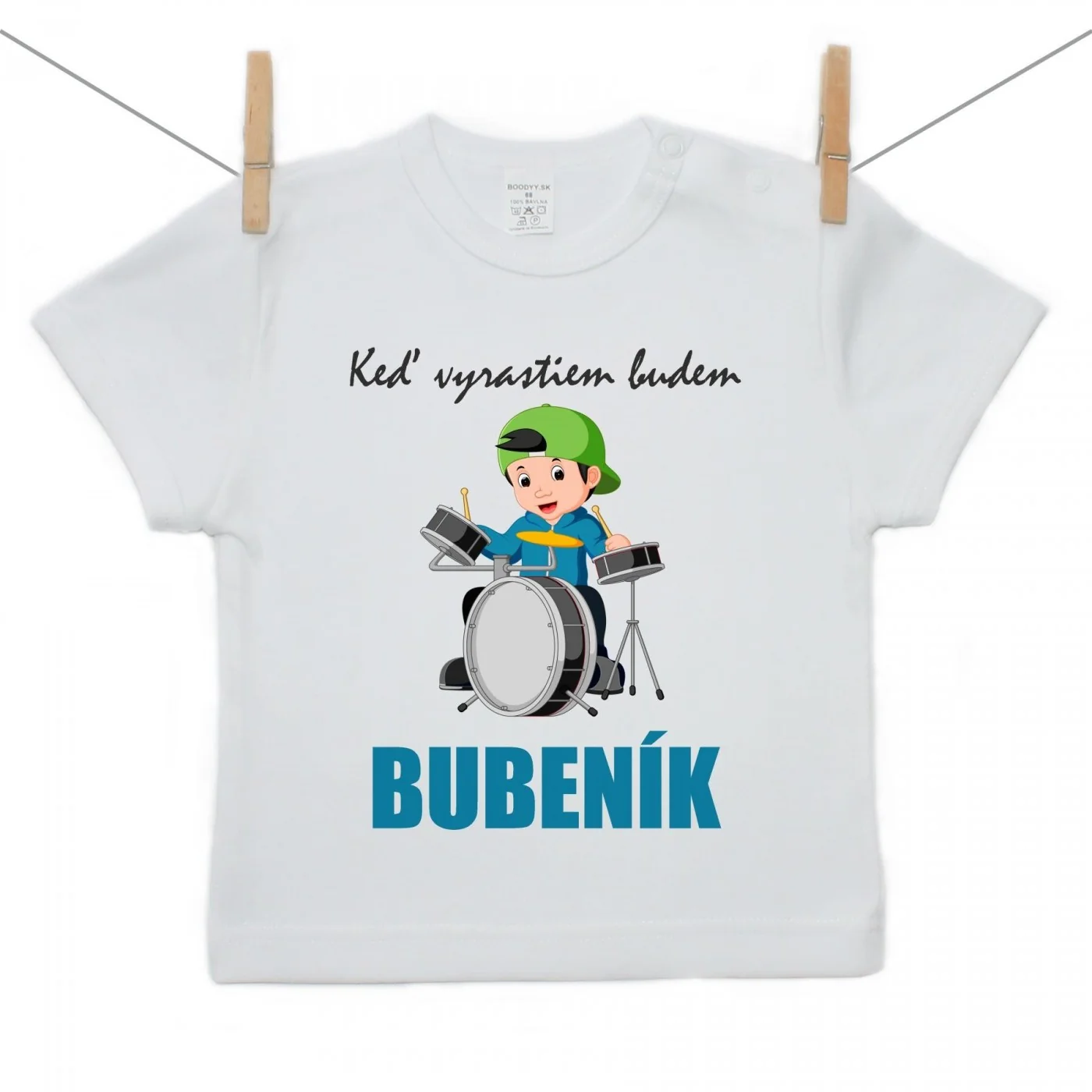 Boodyy Tričko s krátkym rukávom Keď vyrastiem budem bubeník Veľkosť: 92