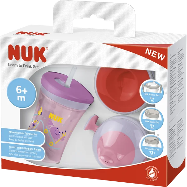 NUK súprava na pitie - hrnček s náustkom dievča 1 set