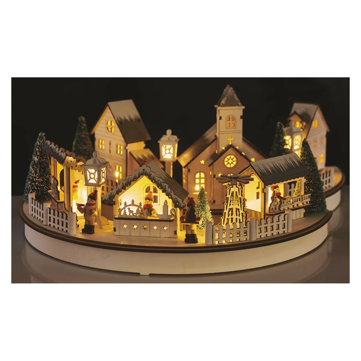Vianočný dedinka 2x4 LED teplé biele svetlo 1×1 ks, na batérie