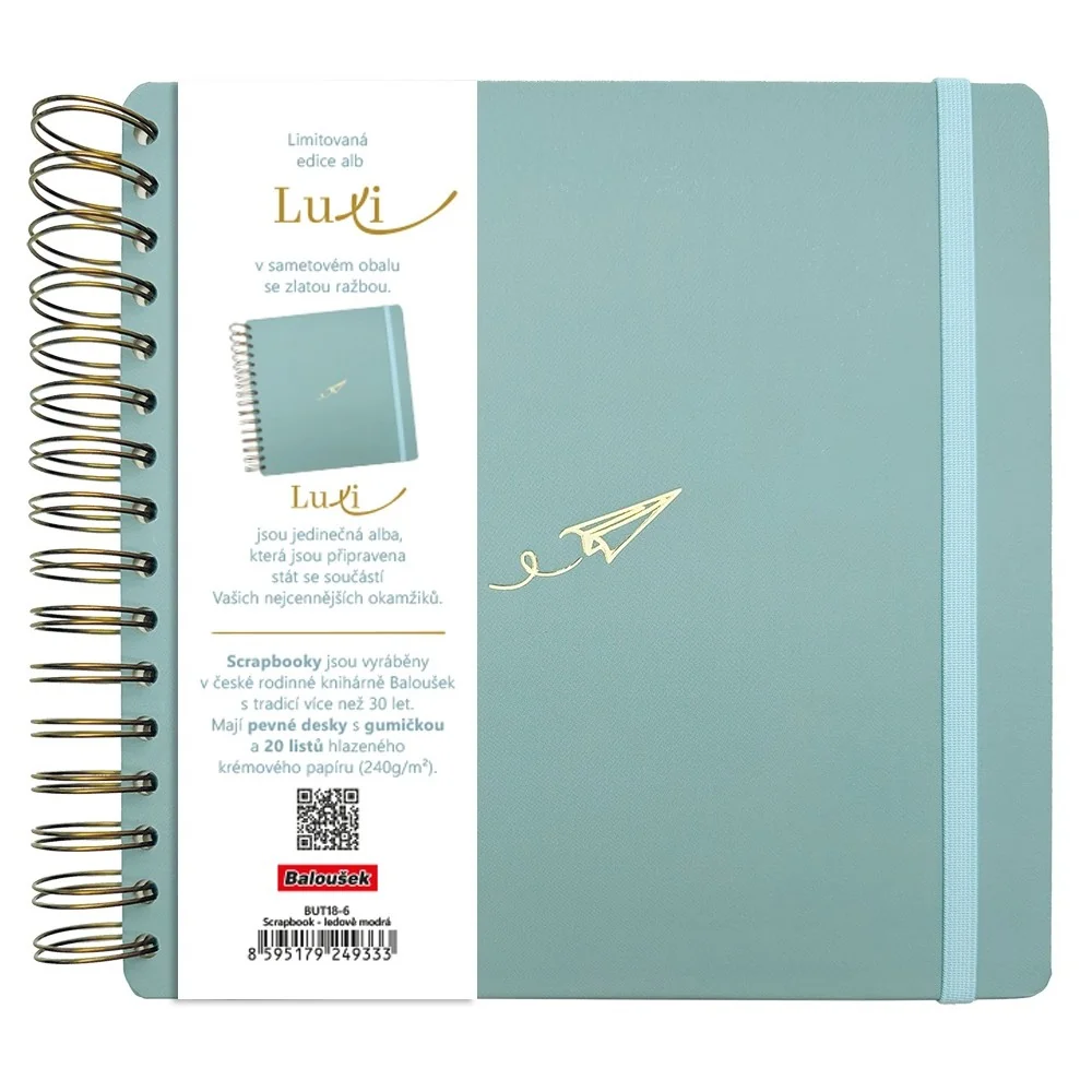 Luxi - scrapbook 21 × 21 cm, lamino ľadovo modrý