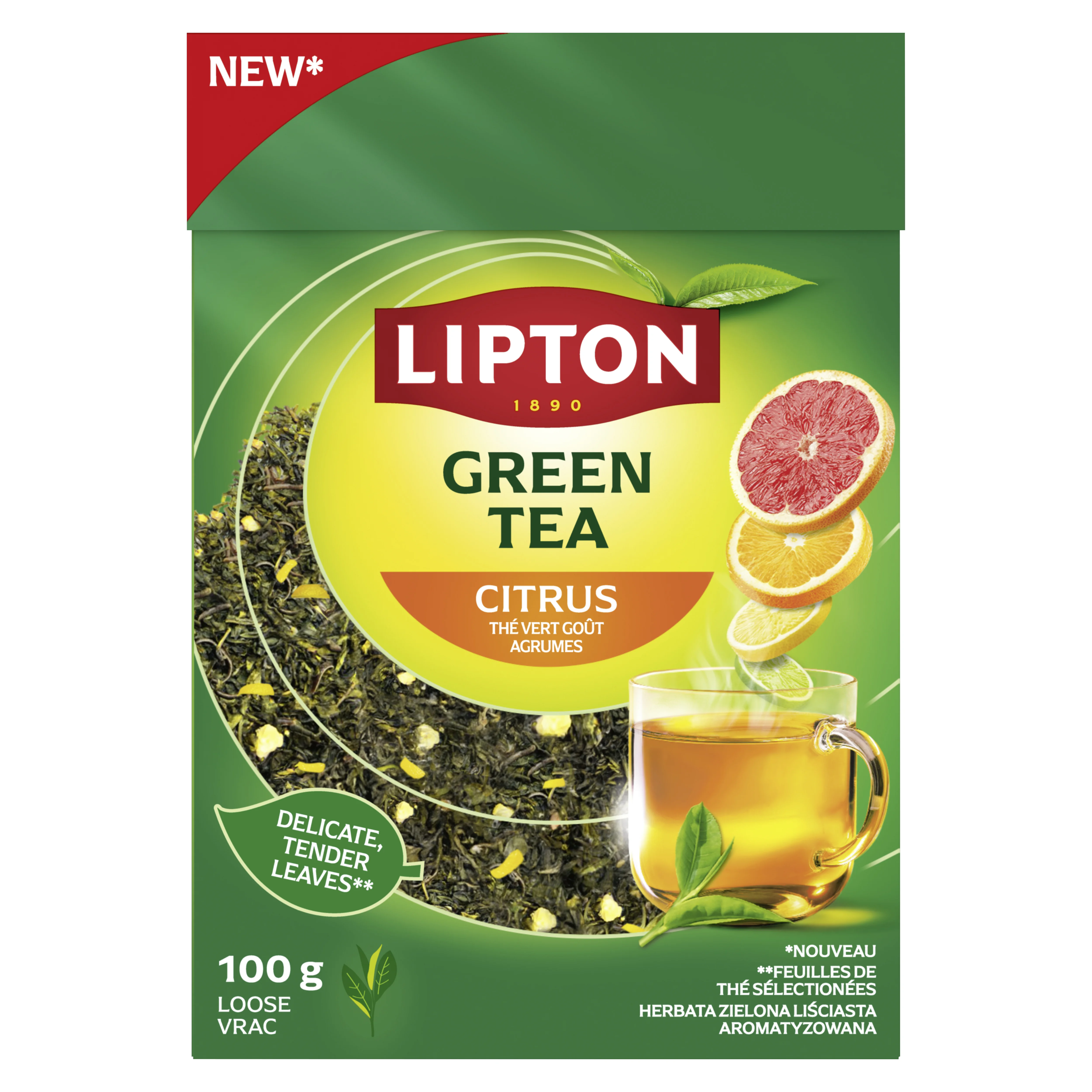LIPTON Green Citrus Loose 100GX12 - sypaný čaj 100 g
