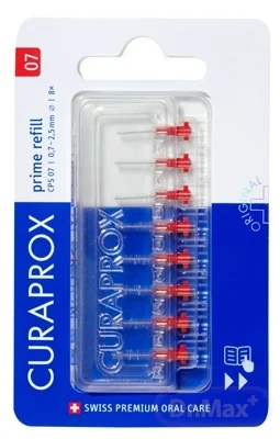CURAPROX CPS 07 prime refill červená 1×8 ks, medzizubné kefky bez držiaka