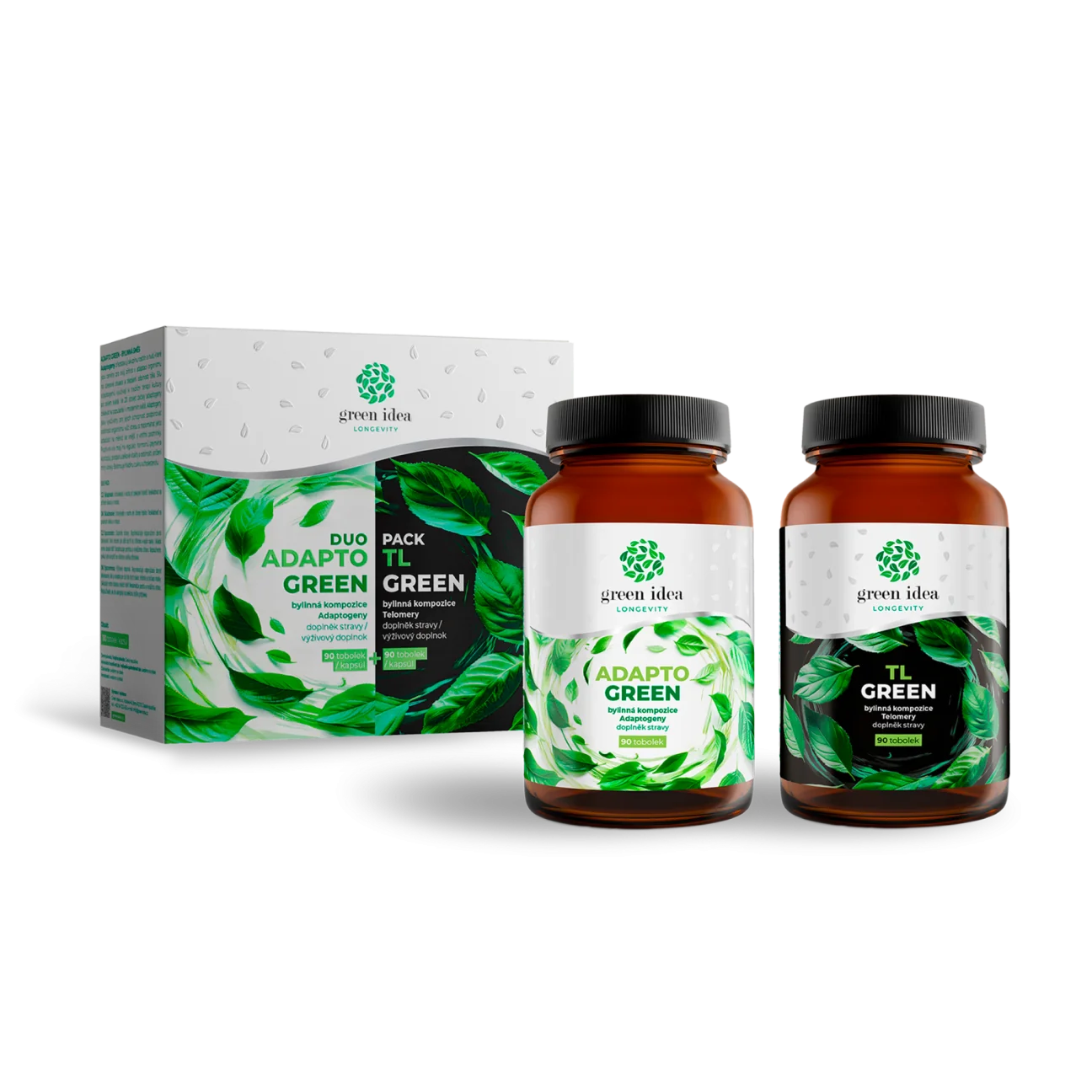 LONGEVITY DUOPACK - ADAPTO GREEN + TL GREEN - 180 kapsúl - Green idea