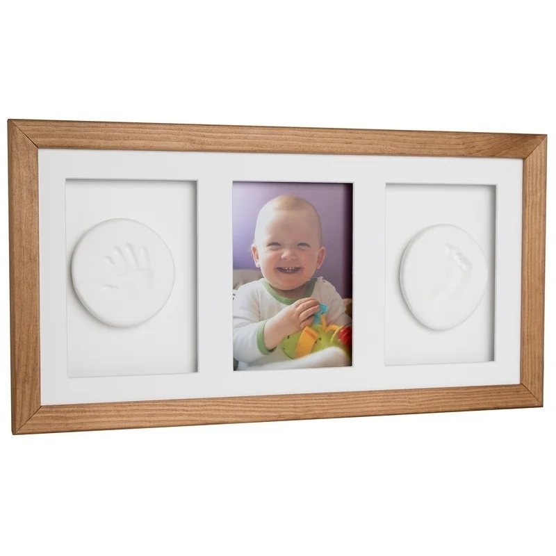 Baby Otisk Sada pre odtlačok, prírodný trojitý rám s hlinou OB-10