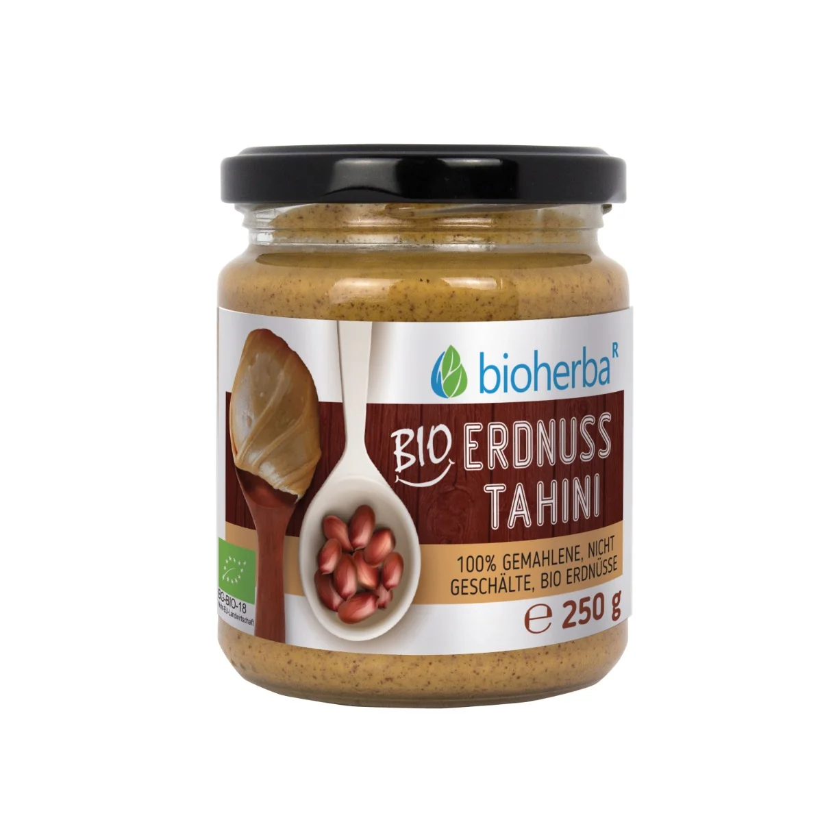 100 % arašidové tahini z mletých nelúpaných jadier – 250 g – Bioherba