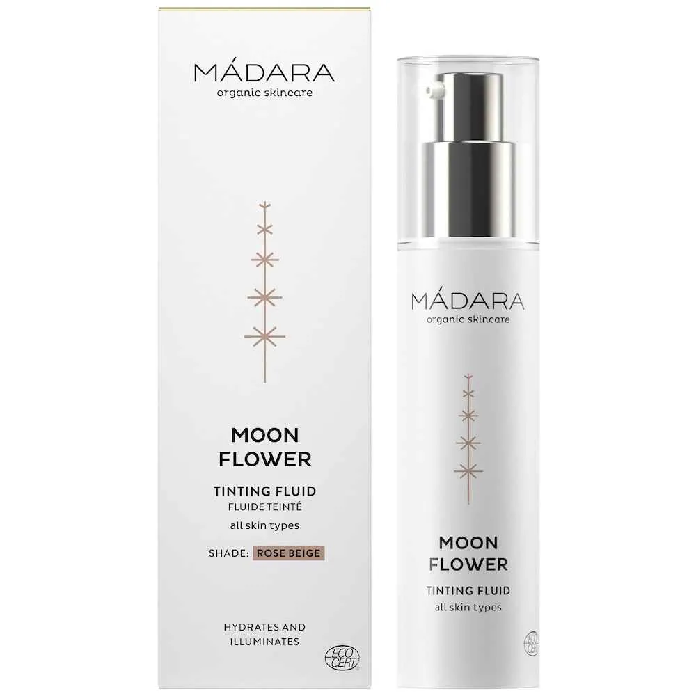 MÁDARA MOON FLOWER Tónovací fluid Rose Beige 1×50 ml, hydratačný fluid na tvár