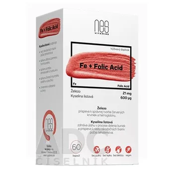 nesVITAMINS Fe 21 mg + Folic Acid 600 µg 1×60 cps, železo