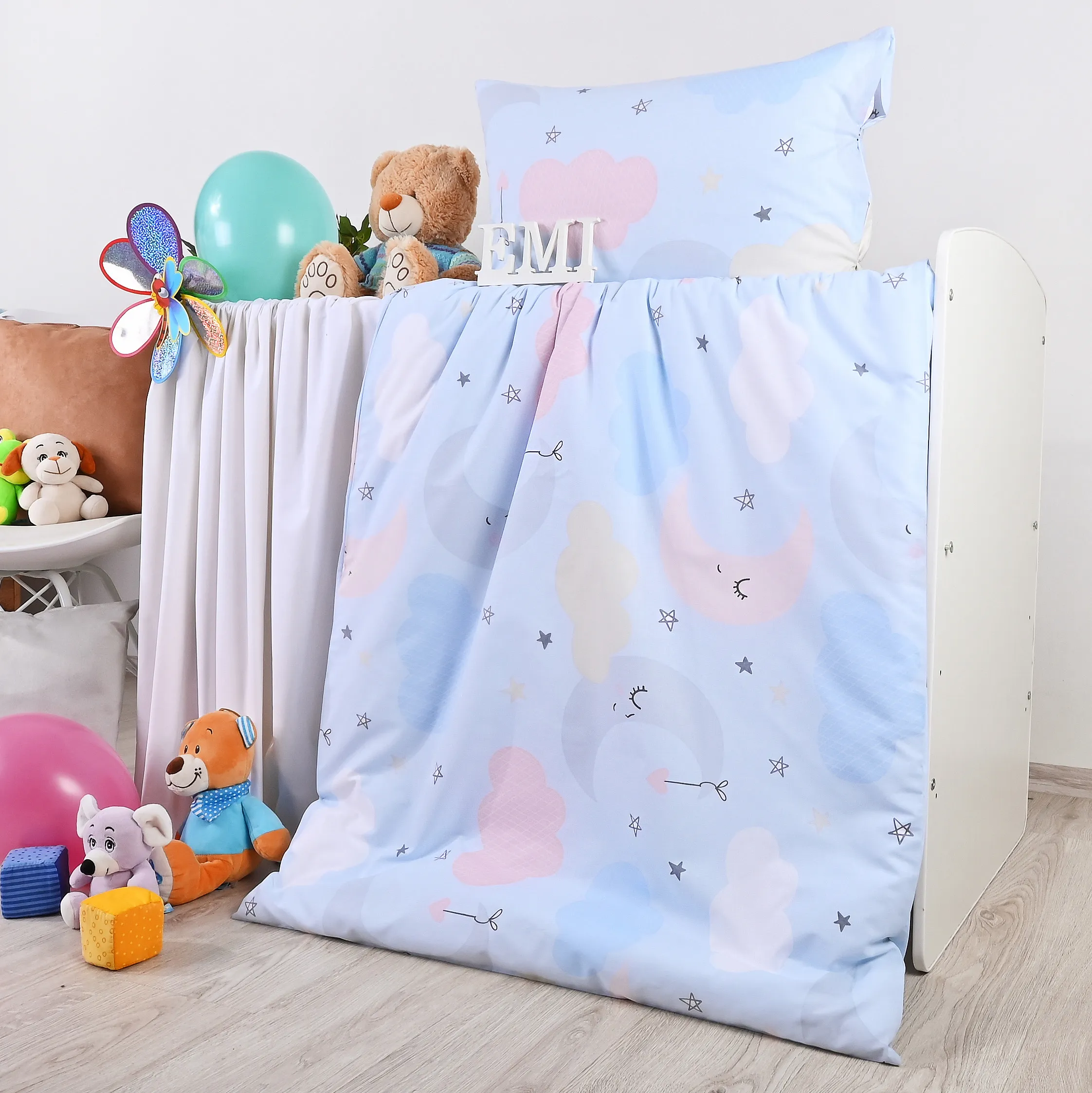 EMI detské posteľné obliečky  bavlnené Heaven modré 1×1ks, detské posteľné obliečky