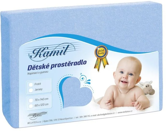 Detské prestieradlo JERSEY 70x140 024 sv. modrá J2 1×1 ks, detské prestieradlo