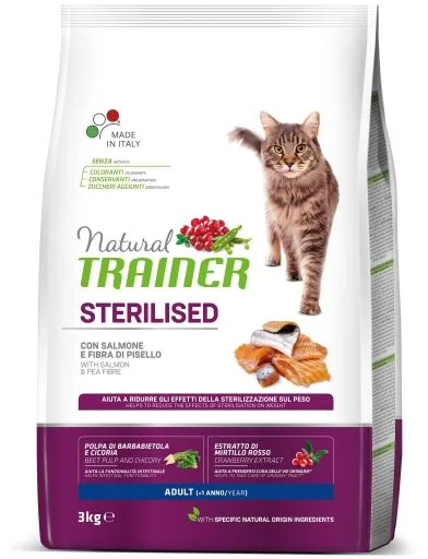 Natural Trainer Cat Steril Losos 1×1,5 kg, granule pre dospelé sterilizované mačky