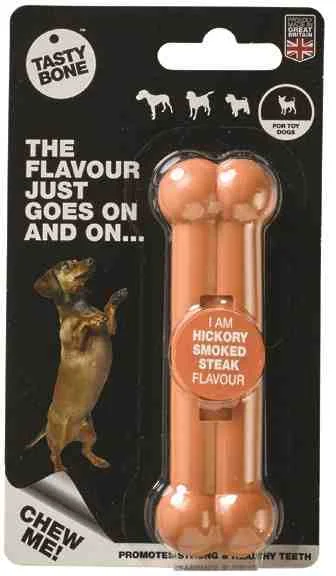 TASTY BONE Kostička nylonová pre extra malých psov - Údený steak Hickory 1×1 ks, kostička pre psy