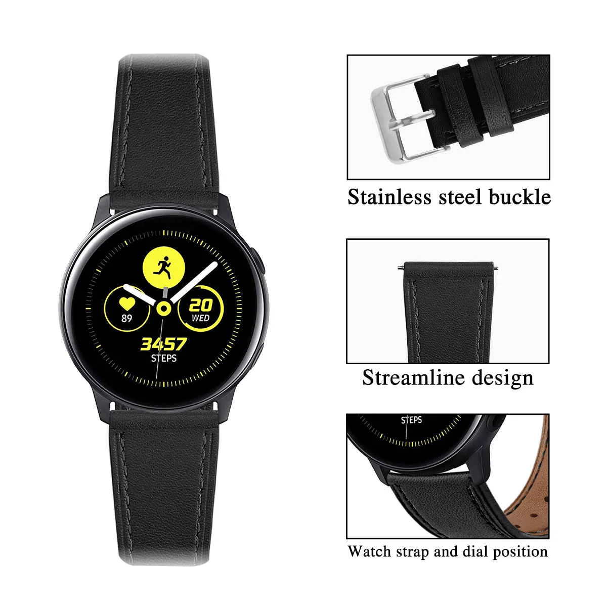 BStrap Leather Italy remienok na Samsung Galaxy Watch 3 41mm black
