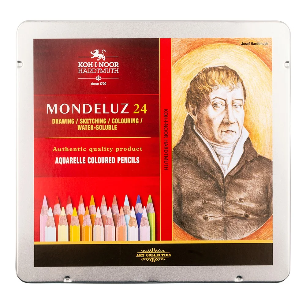 Umelecké pastelky Mondeluz 3724/24 Portrét v plechu 24 ks