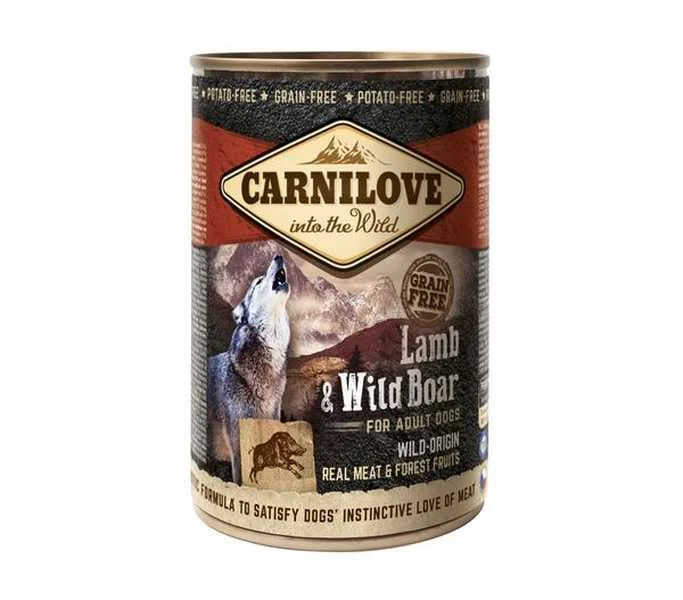 Carnilove Konzerva Wild Meat Lamb&Wild Boar 400g 1×400 g, konzerva pre psy