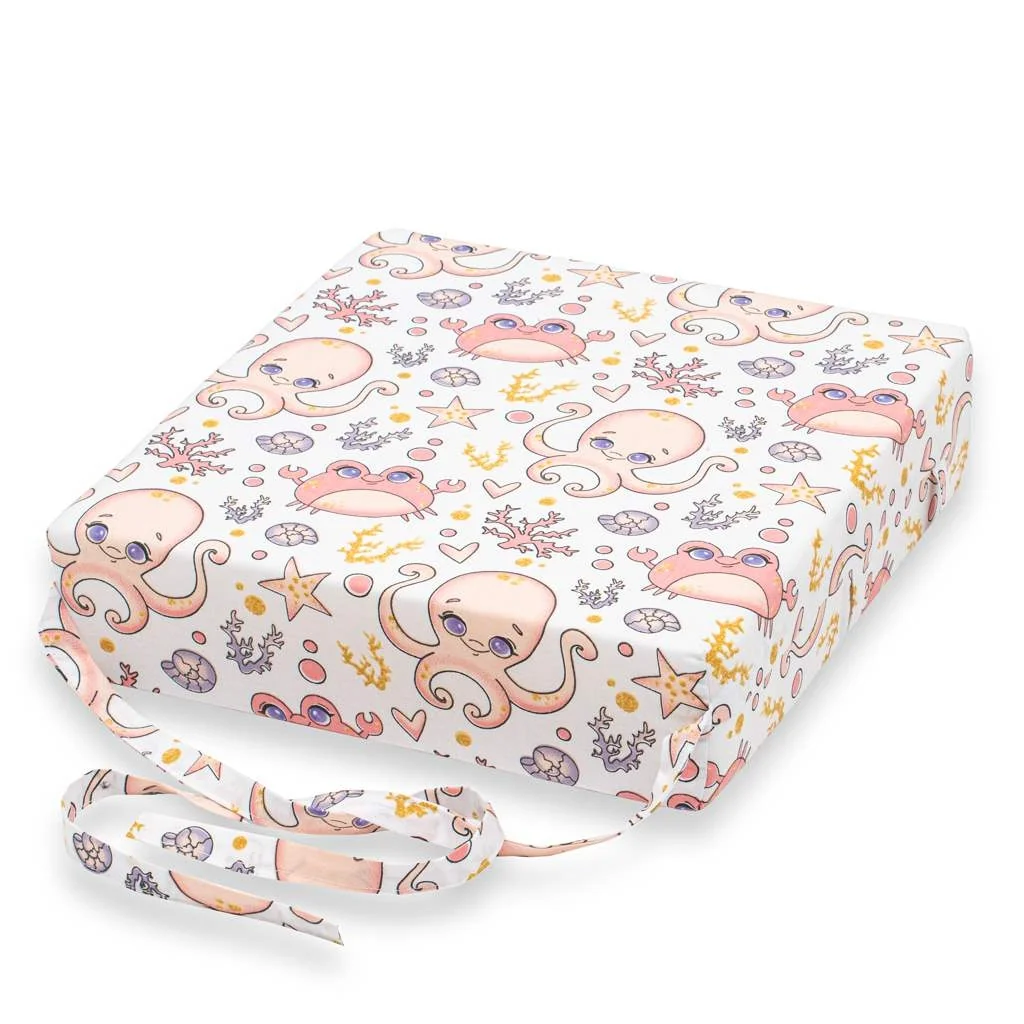 Detský podsedák na stoličku New Baby BASIC Chobotnice pink ,