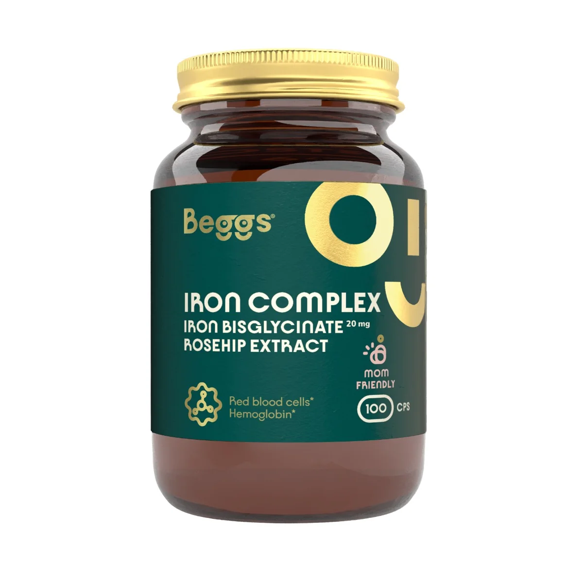 Beggs Iron bisglyc. 20mg, rosehip extract 100 cps 1×100 cps, výživový doplnok