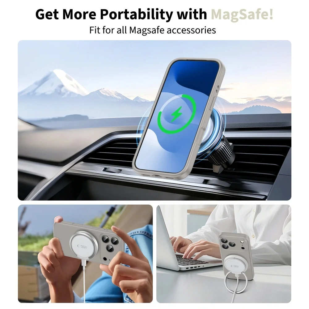 Tech-Protect Silicone MagSafe kryt na iPhone 17 Pro, sivý