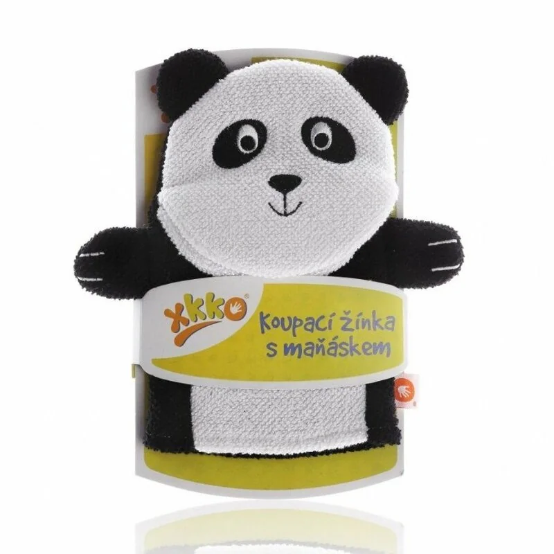 XKKO Rukavica na kúpanie s bábkou - Panda 1×1 ks