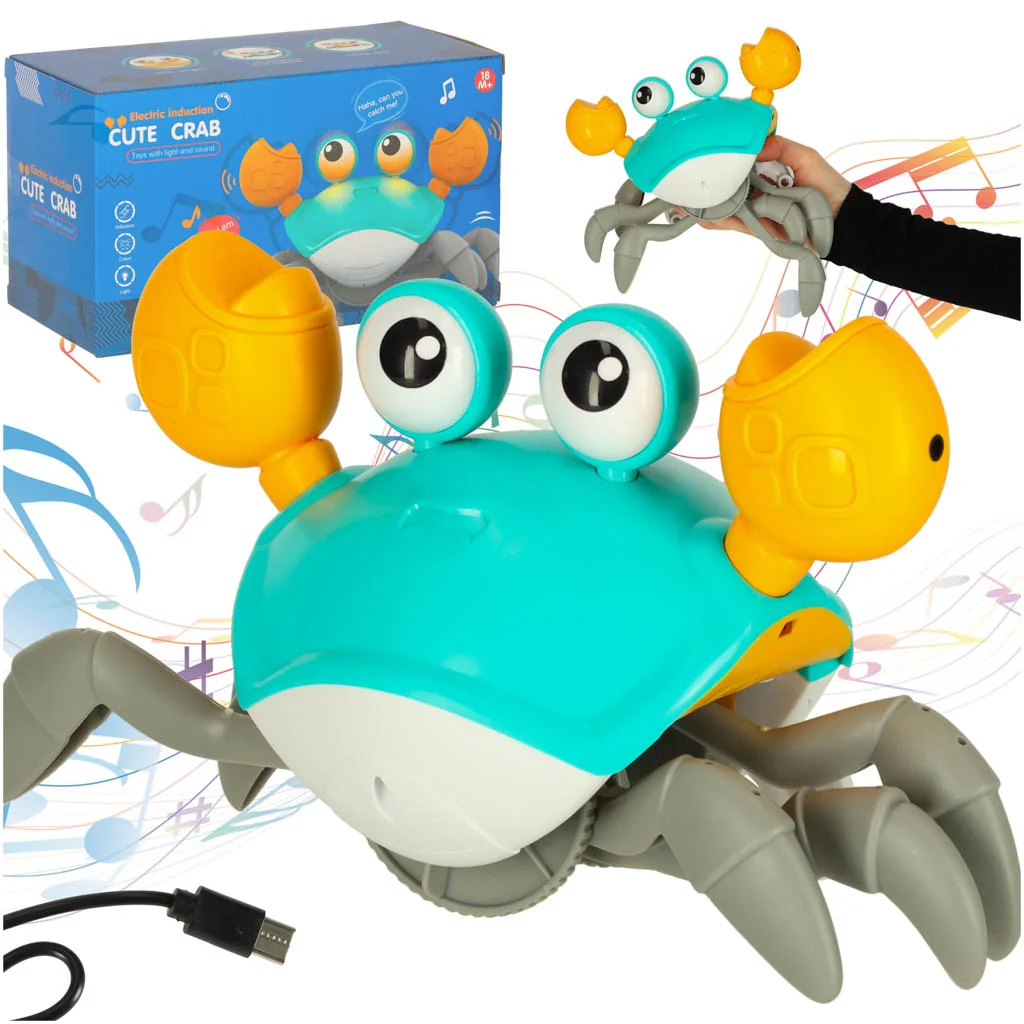 Interaktívny lezúci krab – USB nabíjanie, hudba, vyhýbanie prekážkam