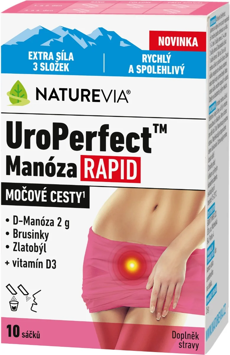 NATUREVIA UroPerfect Manóza RAPID prášok vo vrecúškach 1x10 ks