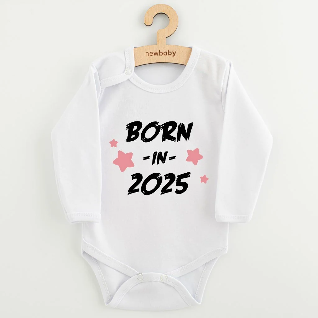 Dojčenské celorozopínacie body s dlhým rukávom  Happy Elephant pink, vel. 68 (4-6m)