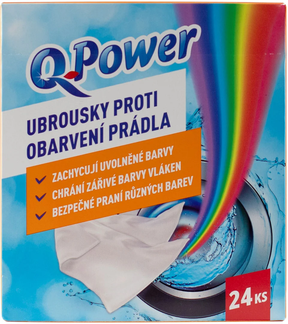 Q Power obrúsky proti zafarbeniu 24 ks