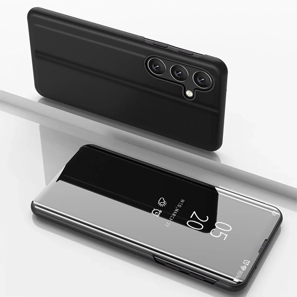 MG Clear View knižkové puzdro na Samsung Galaxy S25 Plus, čierne