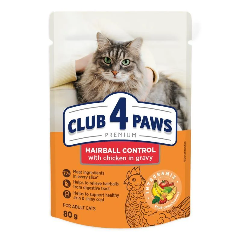 CLUB 4 PAWS Premium pre mačky Hairball Control 80g (9299)