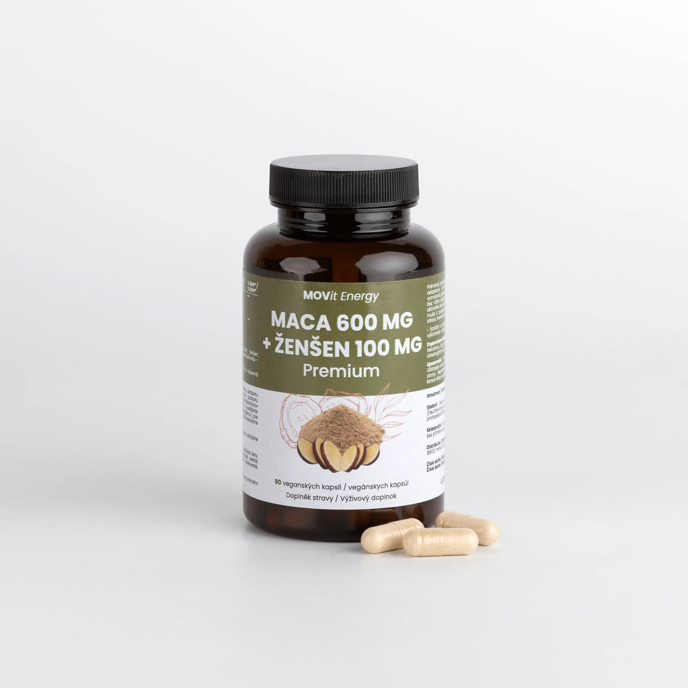 MOVIT Maca 600 mg + Ženšen 100 mg - 90 kapsúl 