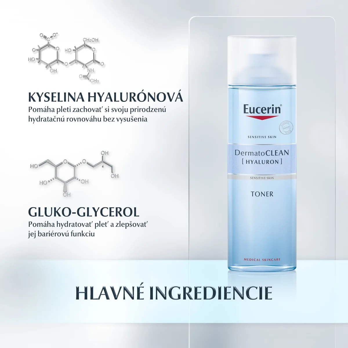 Eucerin DermatoCLEAN HYALURON TONER Čistiaca VODA 1×200 ml, citlivá pleť