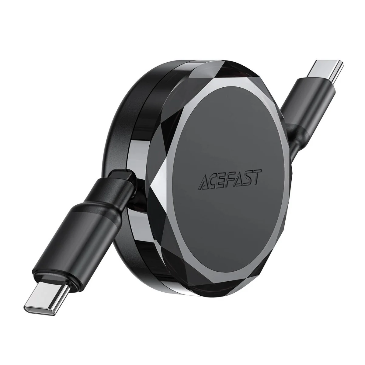 Sťahovací USB-C na USB-C kábel 60 W - 0,8 m - Čierna