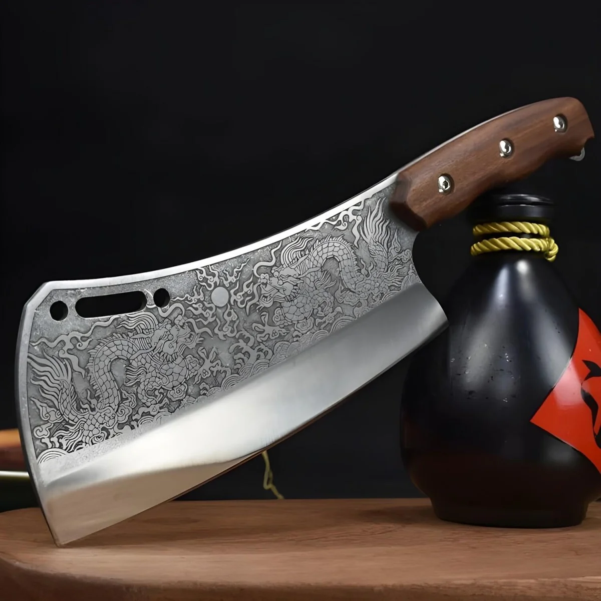 Kuchynský sekáčik s potlačou čínskych drakov 1ks, Big Cleaver-32cm