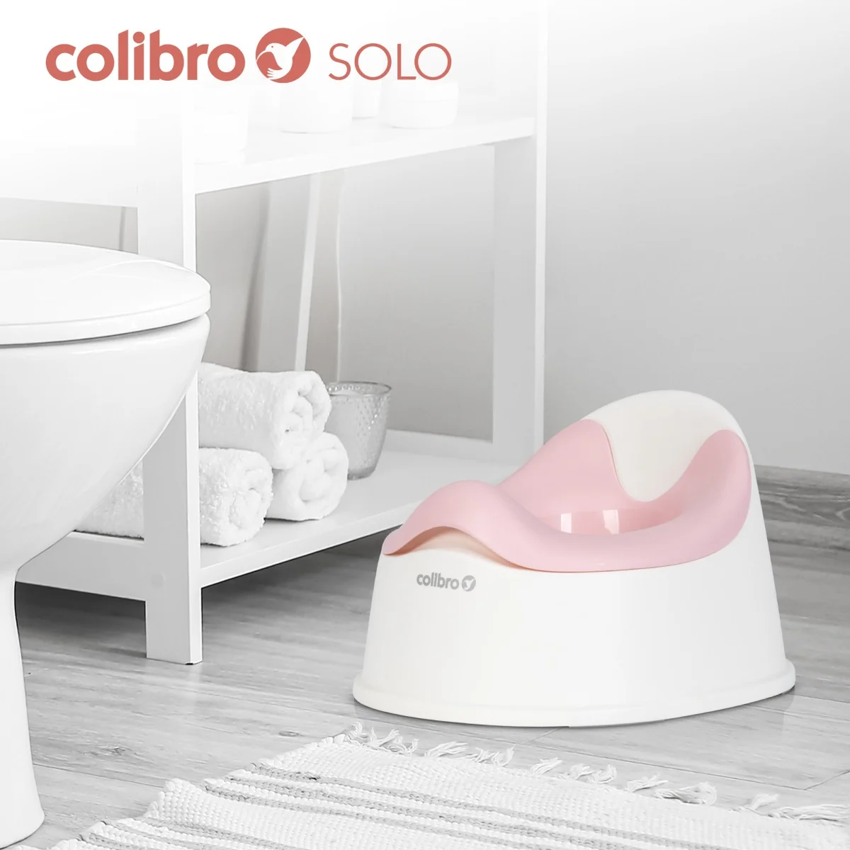Detský nočník, ergonomický Solo cool – ružový, biely
