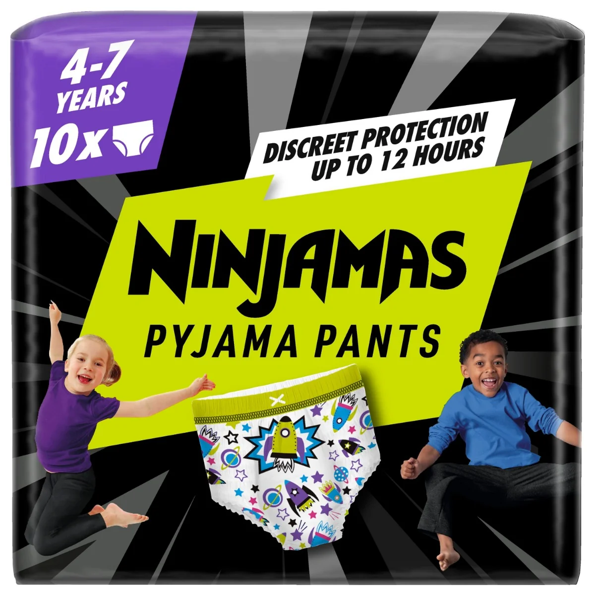 Ninjamas Pyžamové nohavičky Vesmírne lode, 10 Pyžamových Nohavičiek, 7 Rokov, 17kg-30kg 1×10 ks, plienkové nohavičky
