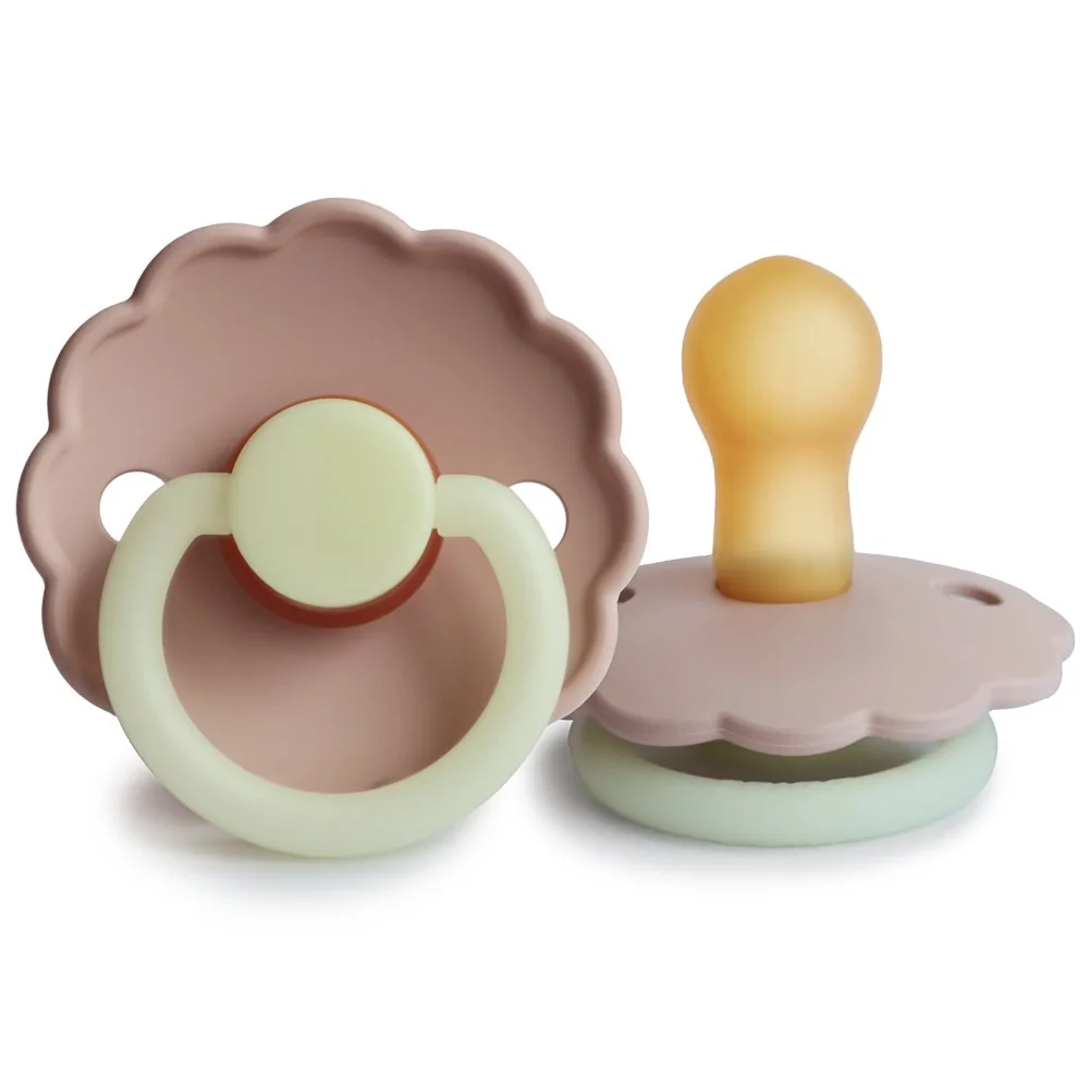 FRIGG Daisy kaučuk cumlík Blush Night, 0-6m, 1×1 ks, cumlík