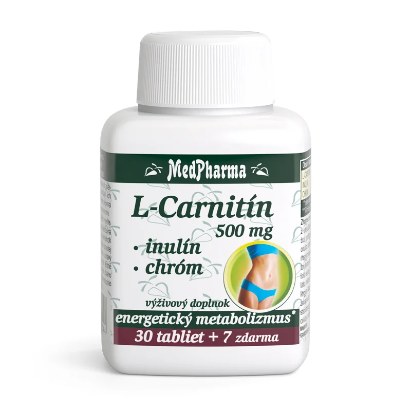 MedPharma L-CARNITÍN 500 MG + INULÍN + CHRÓM 1×37 tbl, L-CARNITÍN + INULÍN + CHRÓM