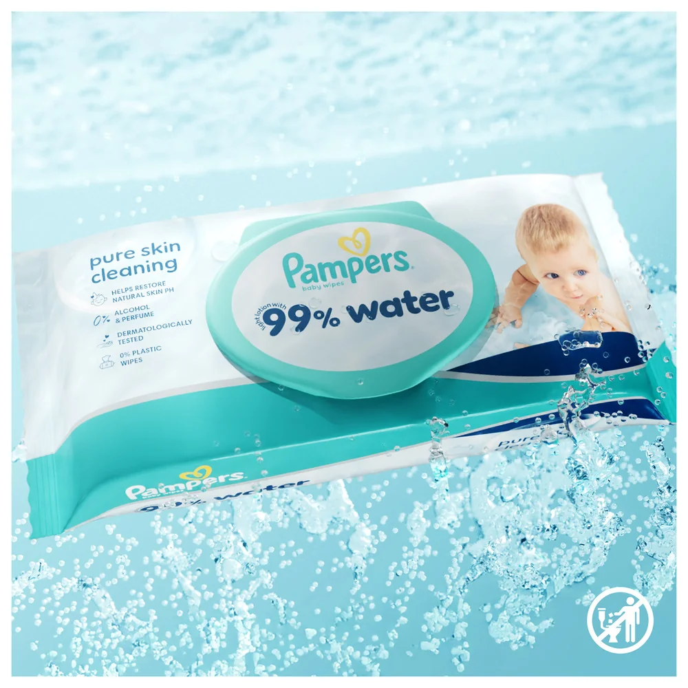 Pampers 99 % Water detské čistiace obrúsky 18 x 60 ks