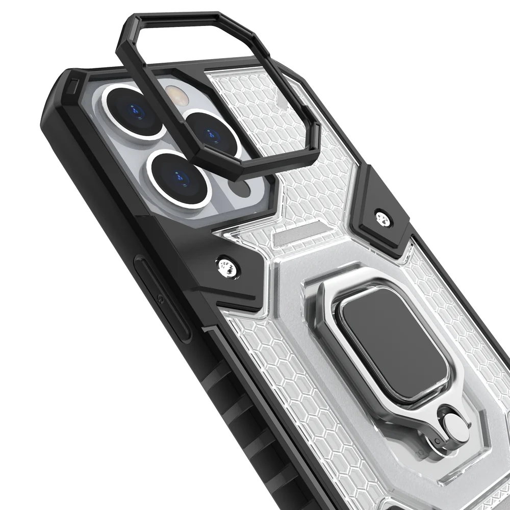 MG Capsule Ring plastový kryt na iPhone 13 Pro, čierny