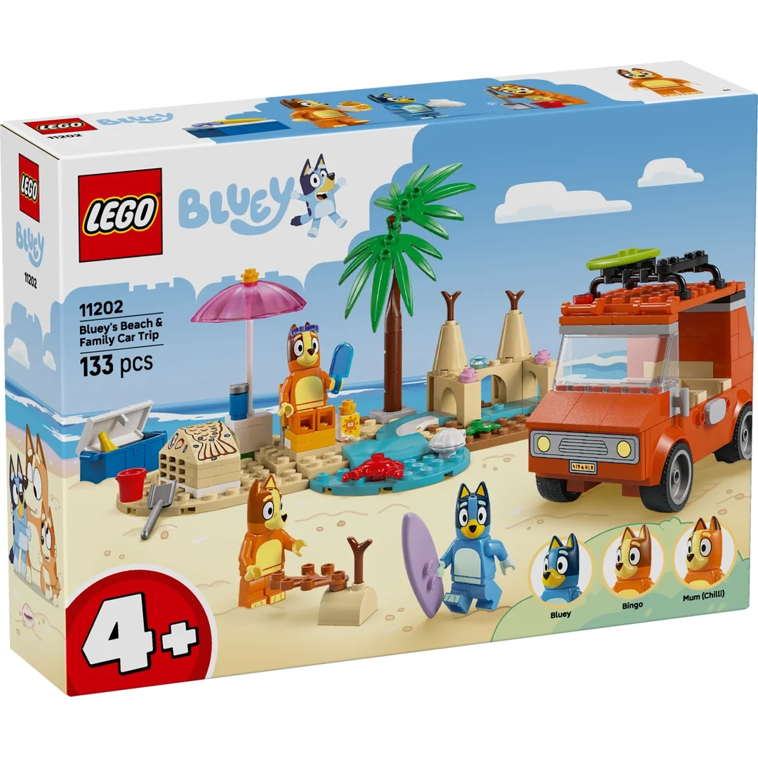 LEGO® Bluey 11202 Bluey a rodinný výlet autom na pláž