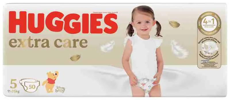 HUGGIES plienky Extra Care 5 50 ks 1×50 ks, detské plienky