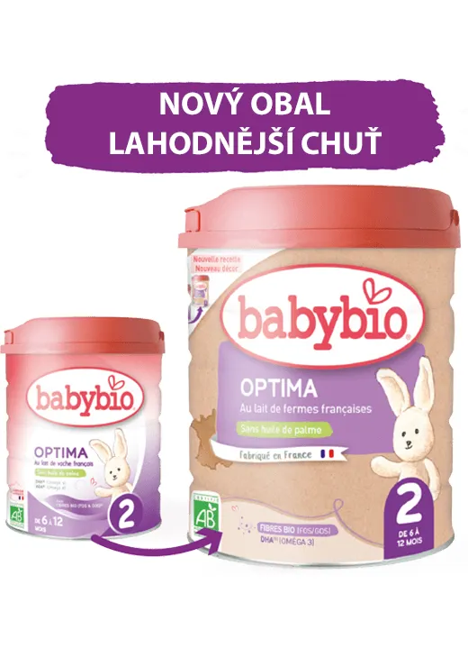 BABYBIO OPTIMA 2 dojčenské bio mlieko (800 g) 1×800 g, bio detská výživa