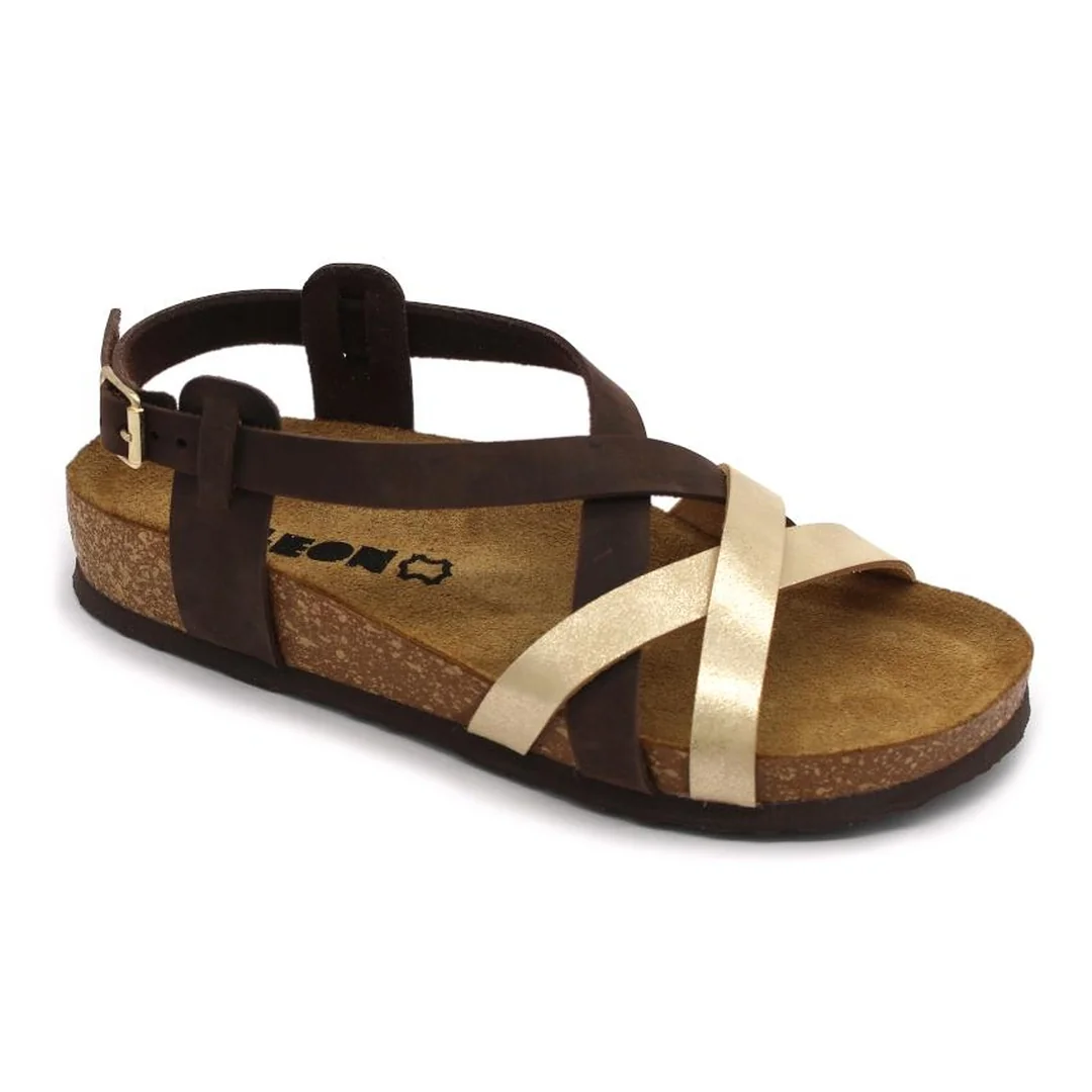 4305 Dámske zdravotné korkové sandále 41 - 26cm, hnedá, 2,0 cm