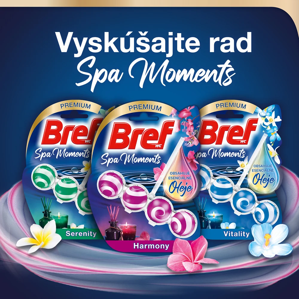 Bref Spa Moments tuhý WC blok Harmony 3×50 g, WC blok