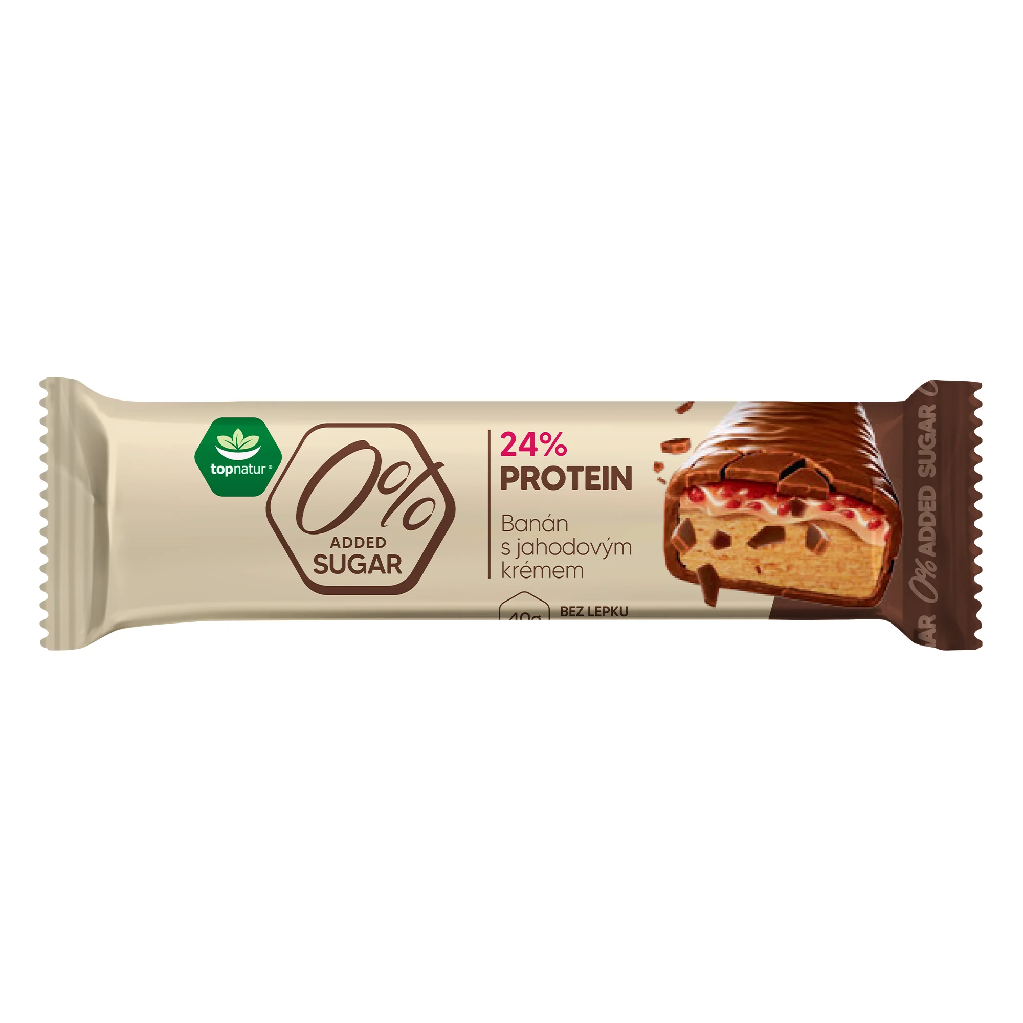 TOPNATUR Tyčinka proteínová - Banán s jahodovým krémom 40 g