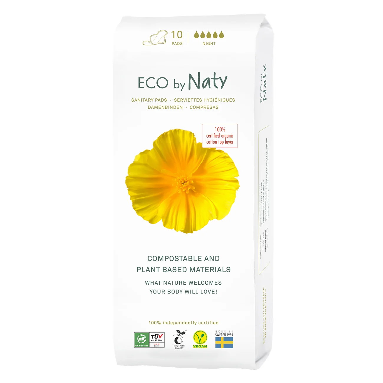 Eco by Naty Dámske vložky noční 1×10 ks, dámske vložky