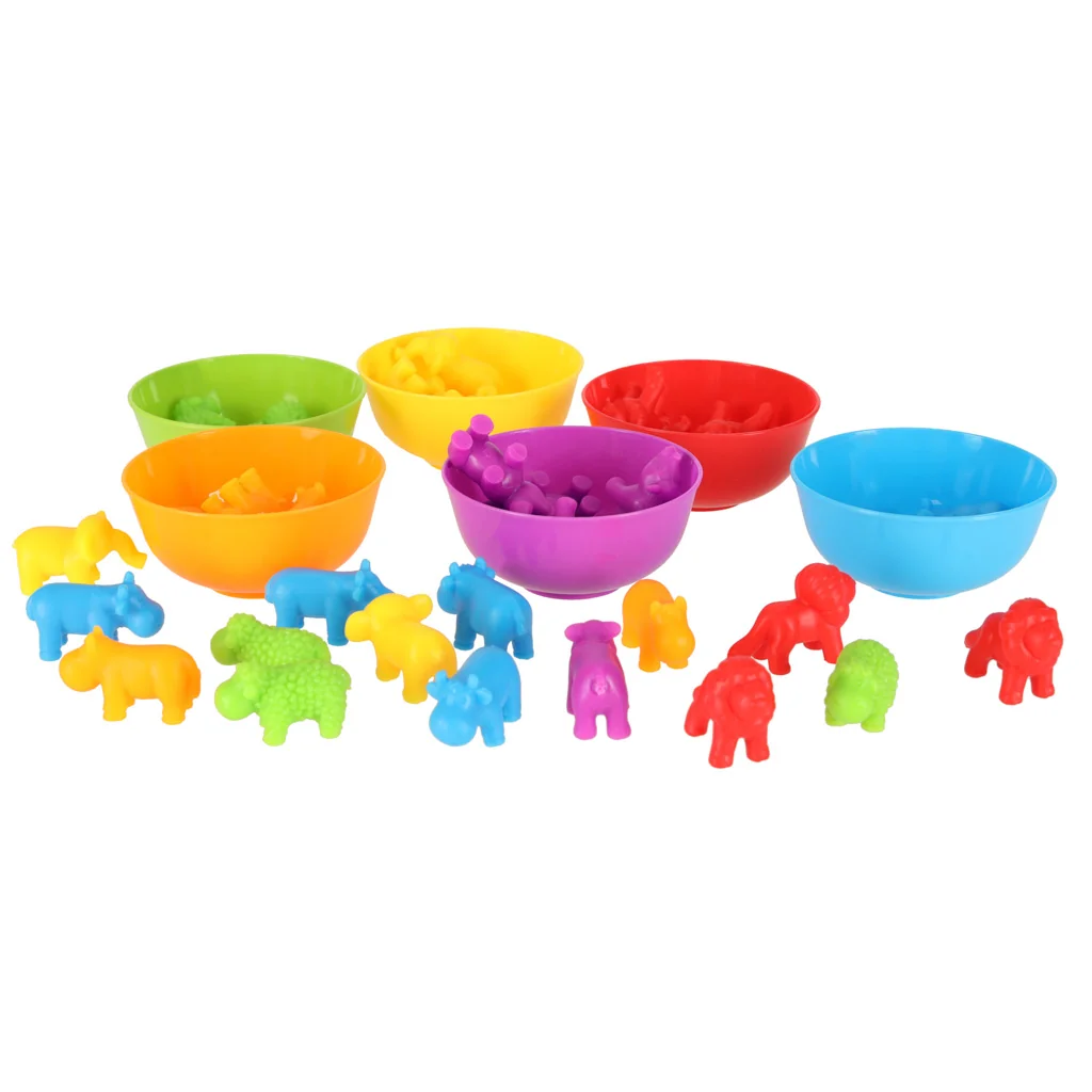 Montessori set – safari zvieratká na počítanie a triedenie